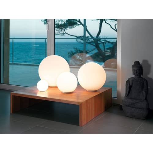 Applique d\'extérieur Dioscuri verre blanc / Plafonnier - Michele de Lucchi, 2003 - Artemide - Ø 25 cm - Blanc - Verre soufflé