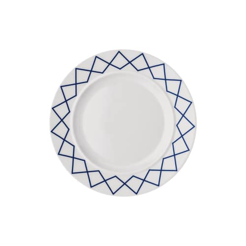 Set 4 assiettes La Bella Tavola Ø 27 cm - céramique / Ettore Sottsass - Alessi - Motif bleu - Porcelaine fine