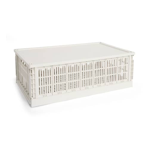Couvercle  plastique blanc / Pour panier Colour Crate X-Large 42,5 x 68,5 cm - Hay - Blanc cassé - Polypropylène recyclé