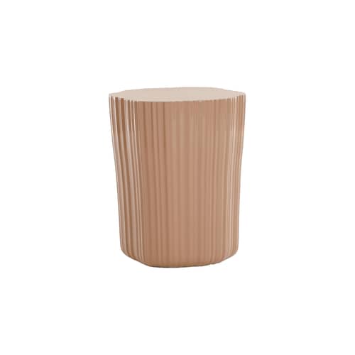 Corteza End table plastic material beige / 36 x 38 x H 48 cm - Kartell - Powder - Recycle polyethylene