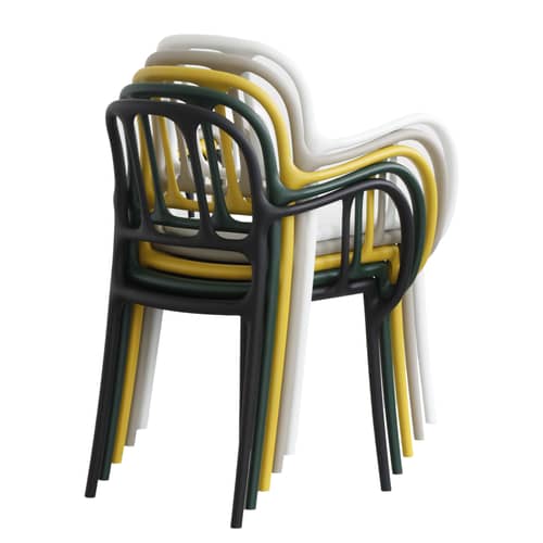 Fauteuil empilable Milà plastique noir / Jaime Hayón, 2016 - Magis - Noir - Polypropylène