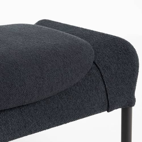 O2 Footrest textile black - Hay - Soft Black - Moulded foam, Powder coated steel, Self-supporting fabric