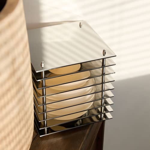 Lampe de table Lop Big Square BANG / Acier poli - Métal - Métal