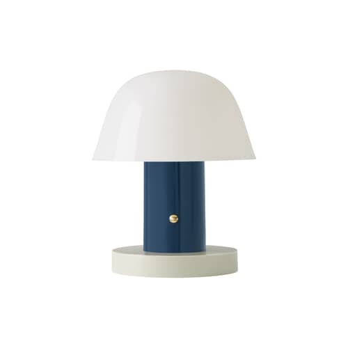 Lampe sans fil rechargeable Setago  JH27 plastique bleu / by Jaime Hayon - &tradition - Bleu Crépuscule / Base sable - Polycarbonate moulé