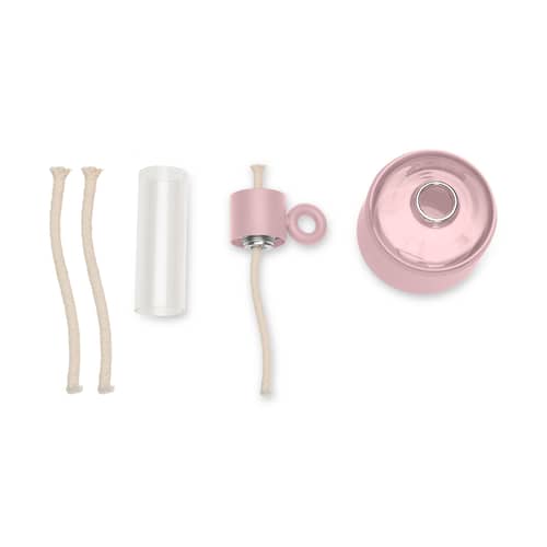 Flamtastique XS Oil lamp plastic material pink / H 22.5 cm - Indoor - Fatboy - Powder pink - Aluminium, Glass, Silicone