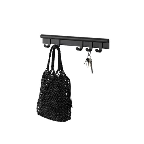 Portemanteau mural Coil métal noir / L 60 cm - Muuto - Noir - Aluminium anodisé