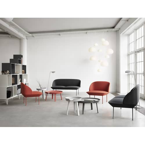 Table basse Around Small bois blanc / Ø 45 x H 46 cm - Muuto - Blanc - Frêne teinté