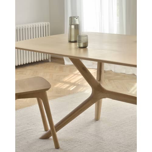Table rectangulaire X / 224 x 100 cm - 8 personnes / Chêne massif - Ethnicraft - Chêne naturel - Chêne massif huilé