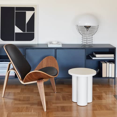 Tabouret Oly bois beige - NOO.MA - Beige désertique - Acier, Placage de frêne