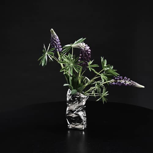 Vase Kami Mini céramique argent / L 13 x H 25 cm - 101 COPENHAGEN - Chromé - Céramique