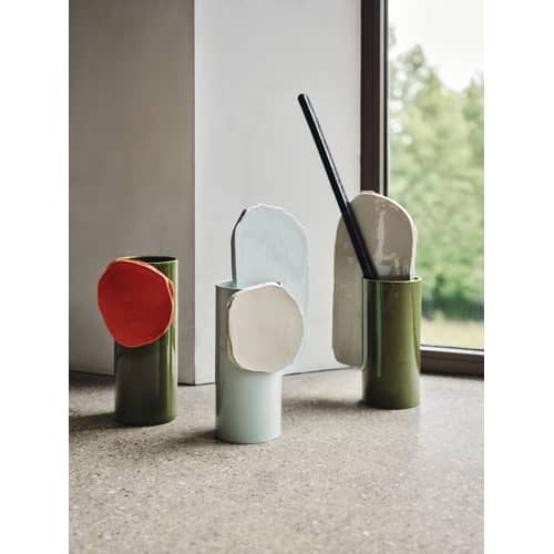 Vaso Découpage - Feuille ceramica blu / Bouroullec, 2020 - Vitra - Foglia - Argilla, Porcellana smaltata