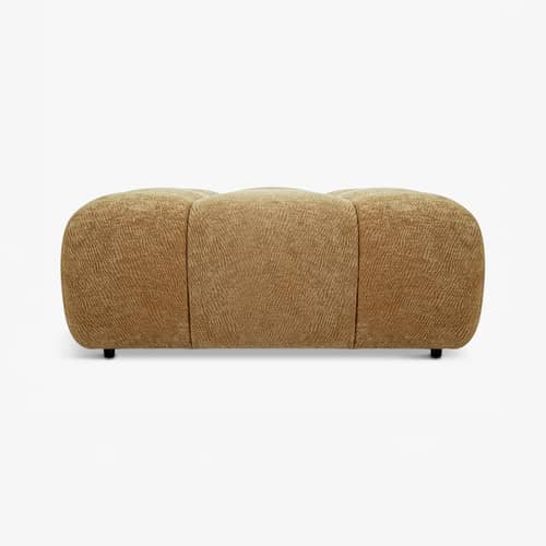 Pouf Waffle tessuto marrone / Divano modulabile - 104 x 104 cm - NV GALLERY - Cammello crêpé - Schiuma ad alta densità, Tessuto