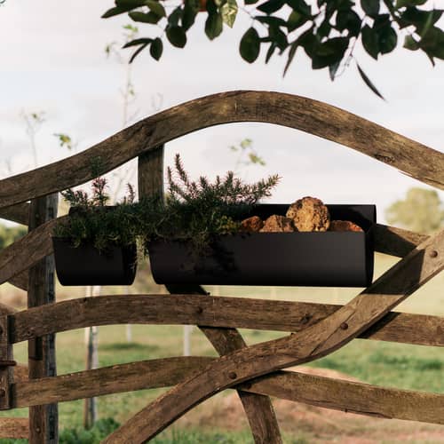 Uma Medium Window box to hang metal black / L 45 cm - Ferm Living - Black - Steel