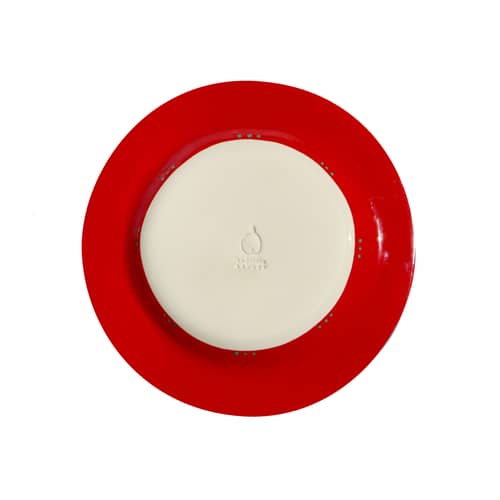 Assiette à dessert Wavy céramique rouge / Ø 20 cm - Peint à la main - LAETITIA ROUGET - Wavy / Rouge - Grès