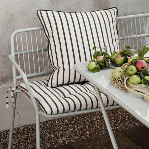 Banc avec dossier Eden métal beige / L 115 cm - BROSTE COPENHAGEN - Gris-beige - Acier thermolaqué