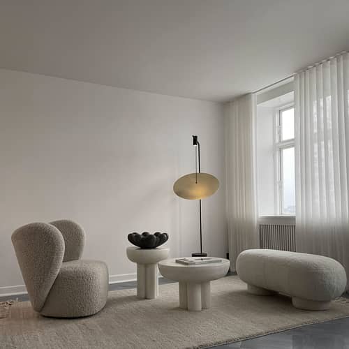 Beistelltisch Crown Tall corian weiß / Ø 45 x H 50 cm - 101 COPENHAGEN - Weiß - Faserbeton