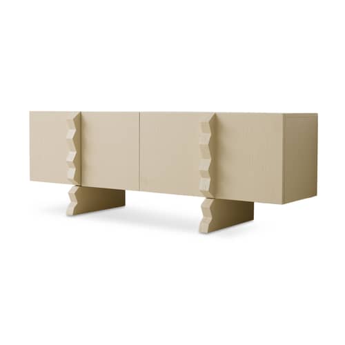 Buffet bas Forma bois blanc / L 160 x H 55,5 cm - HK LIVING - Blanc cassé - Bois de sungkai