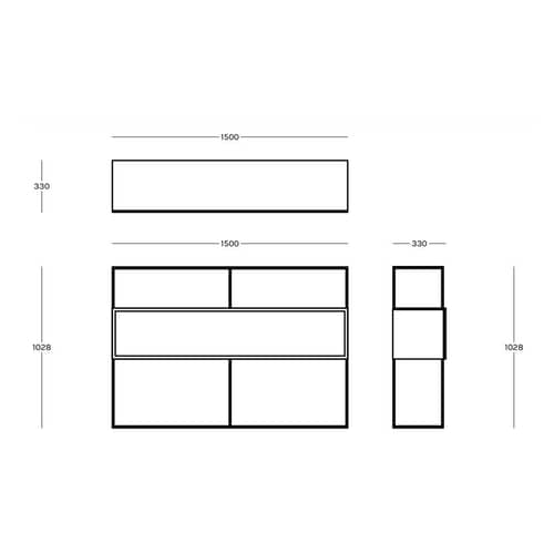 Buffet Tristano métal noir / Avec éclairage LED - L 150 x H 103 cm - Zeus - Noir - Acier