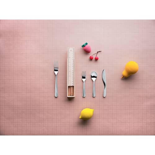 Couverts enfant Giro Kids métal / 3 pièces - Alessi - Acier - Acier inoxydable