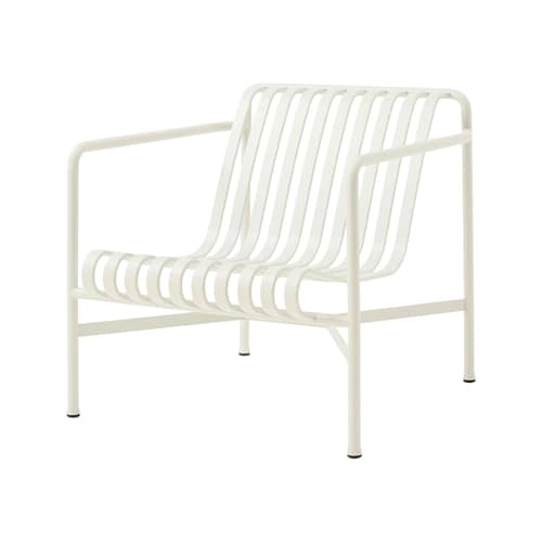 Fauteuil bas Palissade métal blanc / Dossier bas - Bouroullec, 2016 - Hay - Blanc crème - Acier