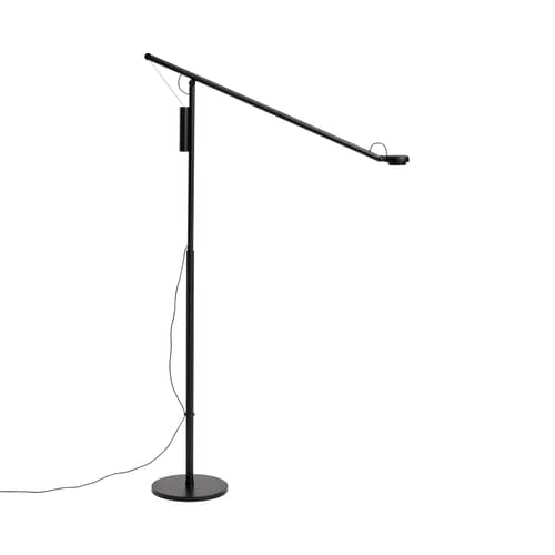 Fifty-Fifty LED Floor lamp metal black / Adjustable e-reader - Hay - Black - Thermolacquered aluminium