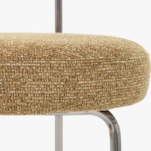 Gepolsterter Stuhl Vittoria textil braun - NV GALLERY - Braun - High Density-Schaum, Tissu Tweed, Verchromter Edel-Stahl