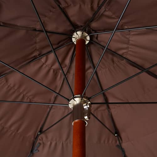 Ombrellone Serengeti fibre beige / Ø 192 cm - HK LIVING - Rafia naturale - Legno, Poliestere, Rafia sintetica