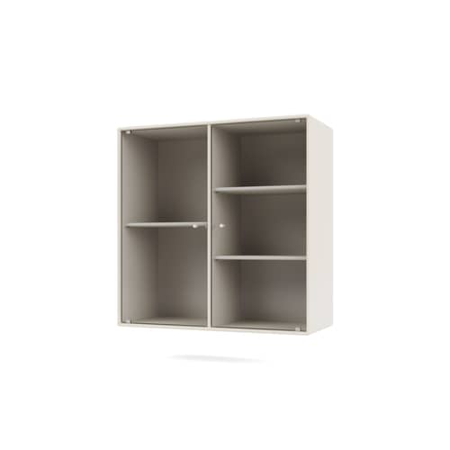 Portaoggetti da parete Ripple II legno bianco / Utensile - L 69,6 x P 30 x H 69,6 cm / Vetro ondulato - MONTANA - Avena 158 - MDF laccato, Vetro ondulato