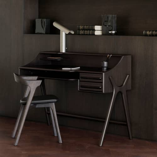 Scrivania Flow legno marrone / 140 x 55 cm - Ethnicraft - Mogano rosa bruno - Mogano massiccio