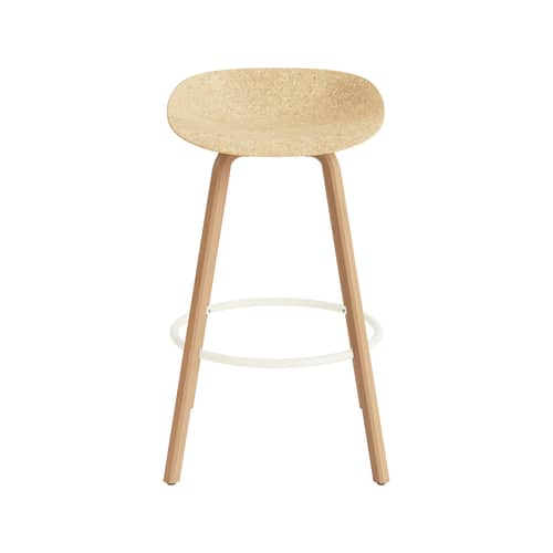 Sgabello bar Mat fibre beige / H 75 cm - Canapa / Piede in Faggio - Normann Copenhagen - Canapa (leggera) / Gambe di faggio - Acciaio termolaccato, Canapa, Faggio certificato FSC