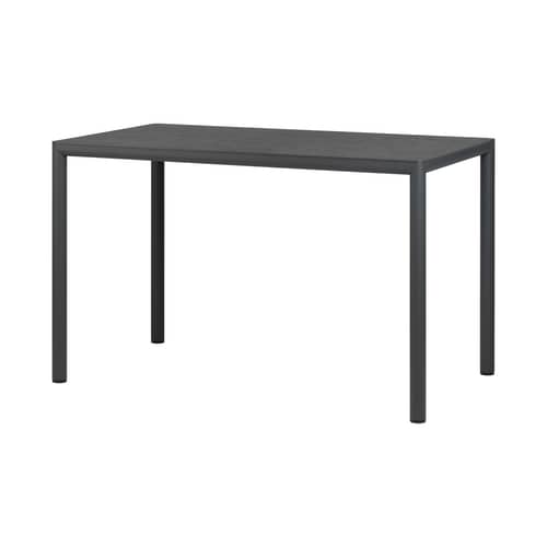 Table rectangulaire Piave noir / 120 x 70 cm - Stratifié texturé - NARDI - Anthracite - Aluminium, Stratifié HPL