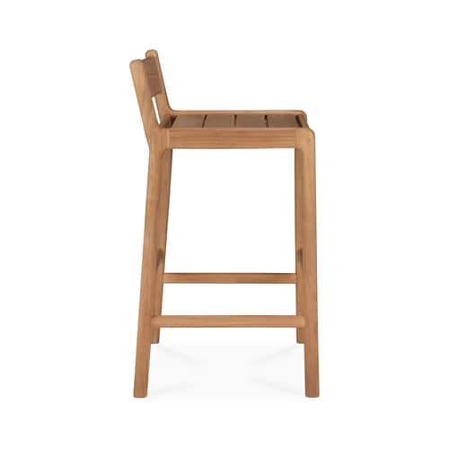Tabouret de bar Jack Outdoor tissu bois naturel / H 76 cm - Teck - Ethnicraft - Teck - Teck massif
