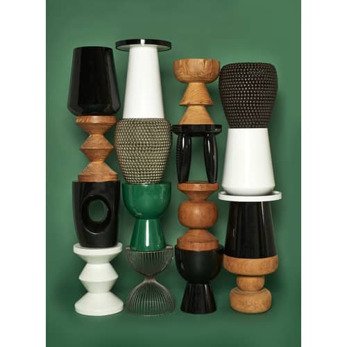 Tabouret Zig Zag bois naturel - POLSPOTTEN - Bois naturel - Bois de Dimb