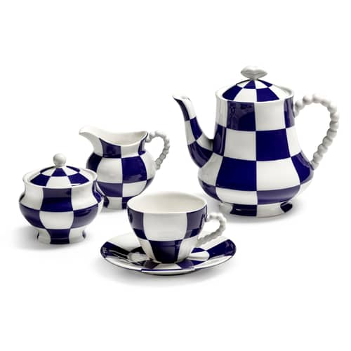 Teekanne Fête des Bêtes keramik blau - Serax - Blau & Weiß - emailliertes Porzellan