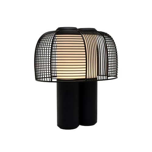 Tischleuchte Yasuke LED metall schwarz / L 39,5 x H 43 cm - DCW éditions - Schwarz - PMMA, Stahl