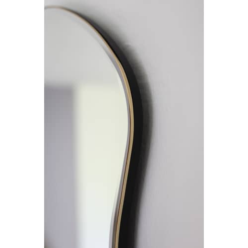 Pond Large Wall mirror gold metal / 63.5 x 110 cm - Ferm Living - 63 x 110 cm / Brass - Glass, Painted MDF, Zinc plated brass