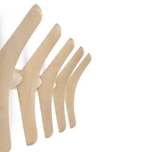 Wandgarderobe PI holz natur / L 70 cm - Ethnicraft - Natürliches Sykomorenholz - Massiver Bergahorn