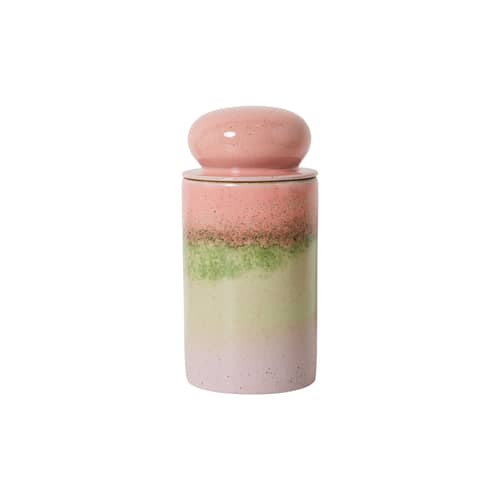 Contenitore ermetico 70s ceramics ceramica rosa / Ø 11 x H 22,5 cm - HK LIVING - Smalto - Gres smaltato