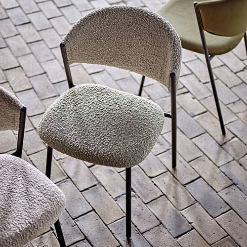 Gepolsterter Stuhl Marlo textil grau - Bloomingville - Grau (Schlingenpol) - Schaumstoff, Schlingenpol, Thermolackiertes Metall