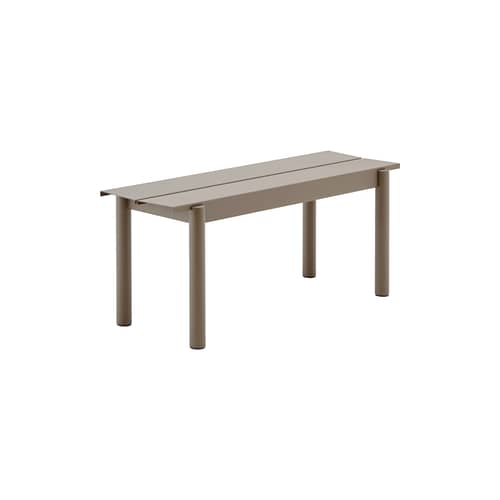 Banc Linear métal beige / L 110 cm / Seconde vie - Muuto - Taupe - Acier galvanisé thermolaqué