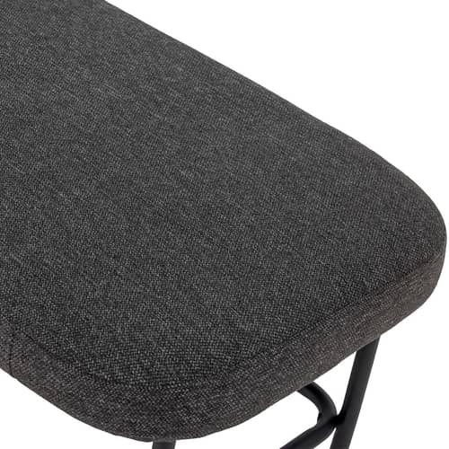 Banc rembourré Farell tissu gris / L 140 cm - Bloomingville - Gris - Contreplaqué, Fer, Polyester