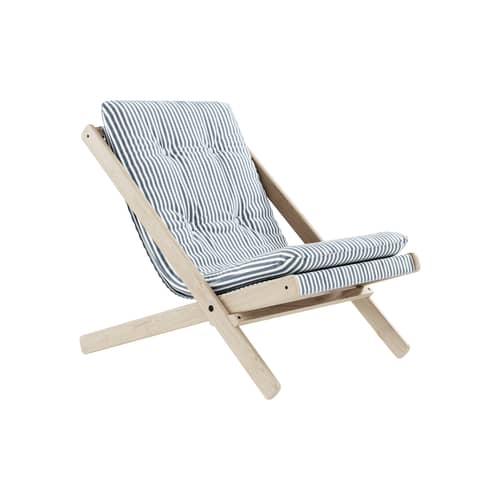 Poltrona imbottita Boogie legno blu - KARUP DESIGN - Graffiato blu 611 / Faggio - Cotone, Faggio massello certificato FSC, Poliestere