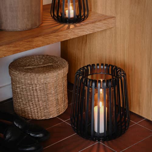 Gaby Box cane & fibres brown / Set of 3 - Round / Ø 30 cm - BROSTE COPENHAGEN - Round - Seagrass