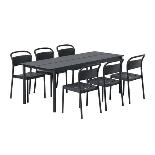 Chaise empilable Linear - Muuto - Noir - Acier