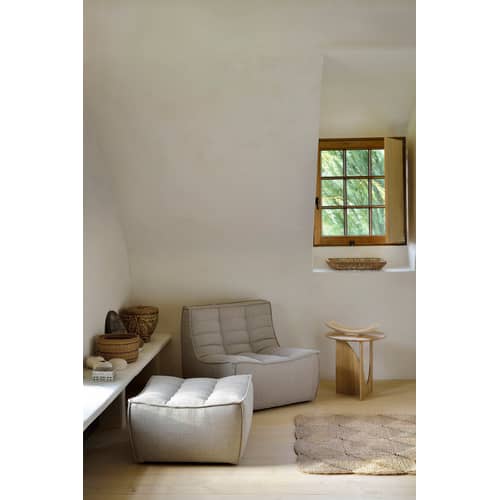 Chauffeuse N701 tissu beige - Ethnicraft - Beige (tissu standard) - Bois, Mousse, Tissu
