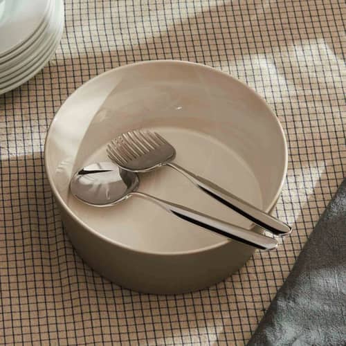Couverts à salade Collo-Alto métal - Alessi - Acier poli miroir - Acier inoxydable 18/10