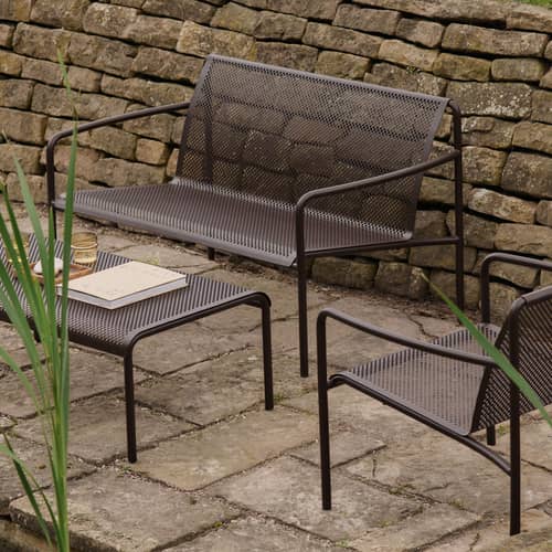 Fauteuil bas Dapple métal marron - Ferm Living - Chocolat foncé - Acier galvanisé thermolaqué