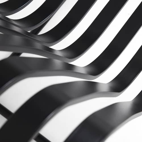 Fauteuil de repas Palissade Cantilever métal noir / Large - Hay - Anthracite - Acier thermolaqué