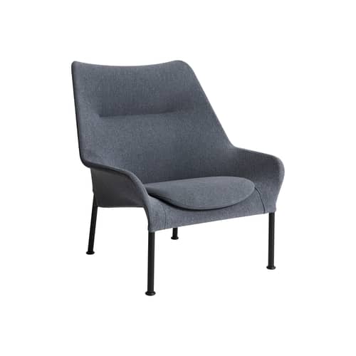 Fauteuil lounge O2 tissu gris - Hay - Gris Soft - Acier thermolaqué, Mousse moulée, Tissu autoportant