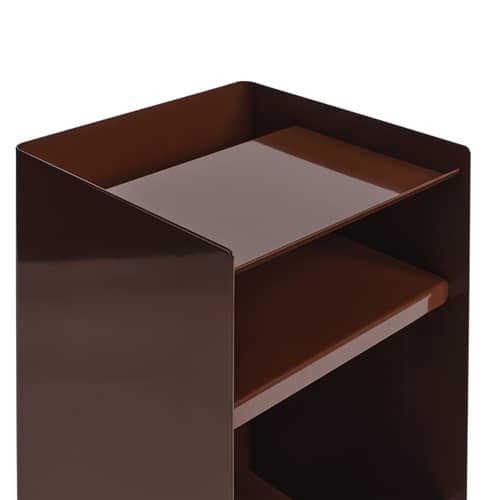 Desserte à roulettes Folded Tall métal rouge / Ouvert - H 83,7 cm - Muuto - Rouge foncé - Acier